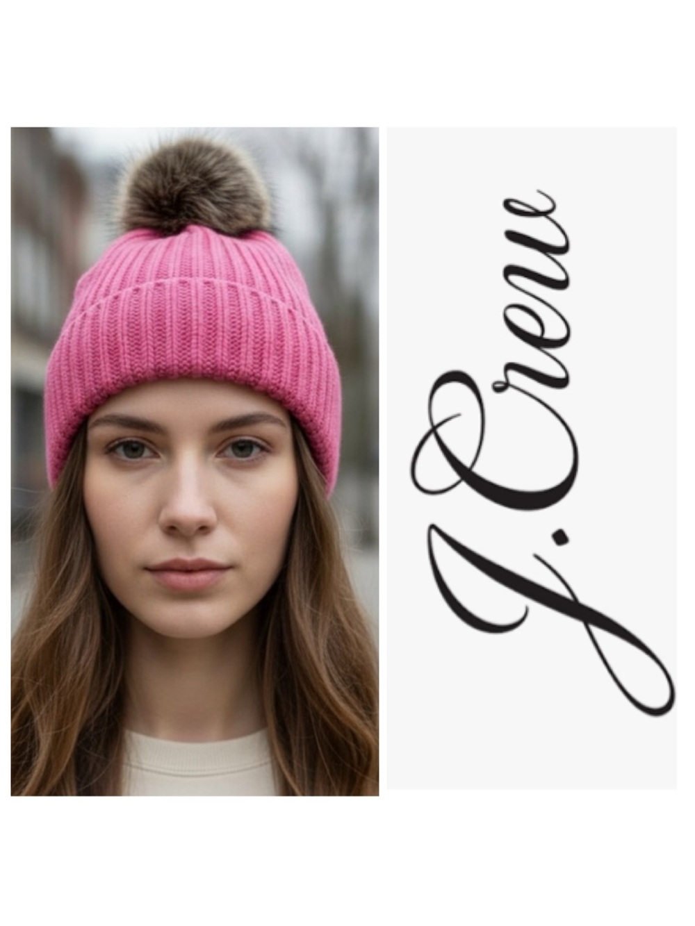 J. Crew Faux Fur Pom Pom Hat